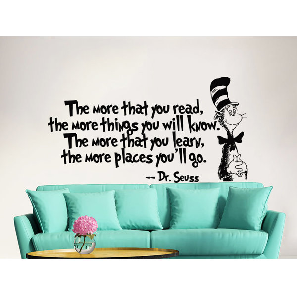 Dr Seuss Vinyl wall word decal quote You have brains in your letter suess school 