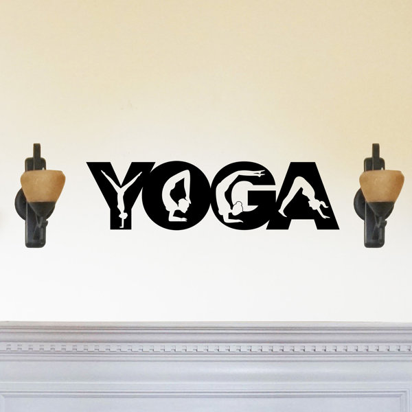 Winston Porter Perris Yoga With Poses In Letters Beautiful Solid Steel Art Wall Sign Wayfair