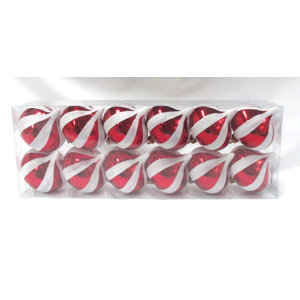 Onion Ornament with White Glitter Stripes (Set of 2)