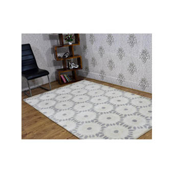 George Oliver Truro Geometric Handmade Tufted Wool Gray Area Rug Reviews Wayfair