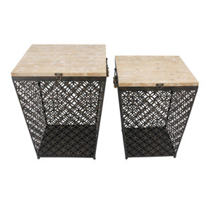Red Barrel Studio Hartigan 2 Piece Metal End Table Set Red Barrel Studio Hartigan 2 Piece Metal End Table Set