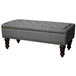 Olivia Tufted Nailhead Ottoman by New Pacific Direct