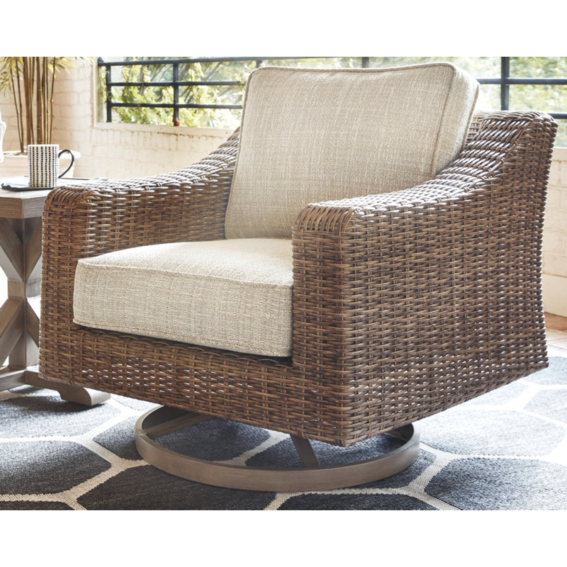 Rosecliff Heights Gilchrist Swivel Patio Chair With Cushions Gilchrist Swivel Patio Chair