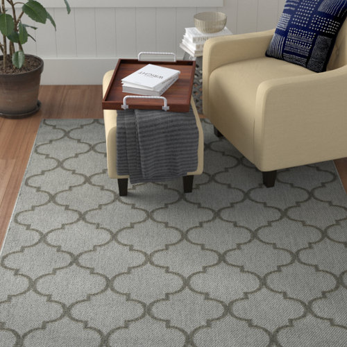 Charlton Home Chapman Trellis Light Gray Indoor Outdoor Area Rug Reviews Wayfair