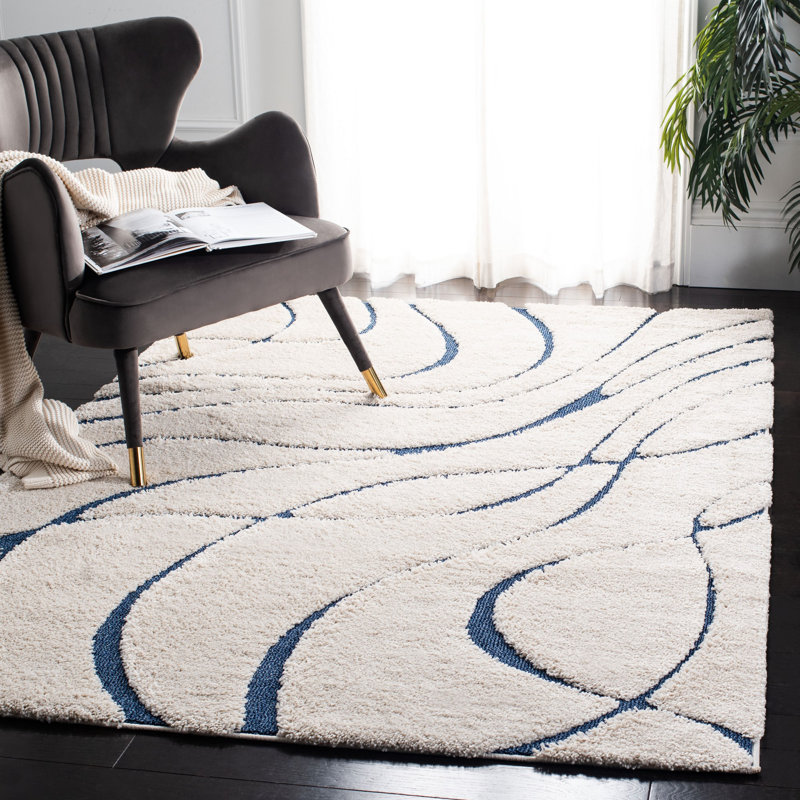 Stacie Cotton Navy Blue Ivory Area Rug Stacie Cotton Navy Blue Ivory Area Rug
