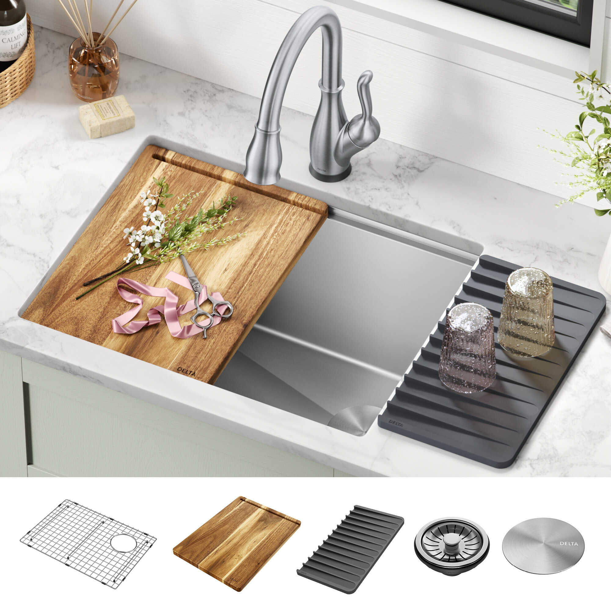 Delta Lorelai 24 L X 19 W Farmhouse Kitchen Sink Reviews Wayfair   Lorelai 24 L X 19 W Farmhouse Kitchen Sink 