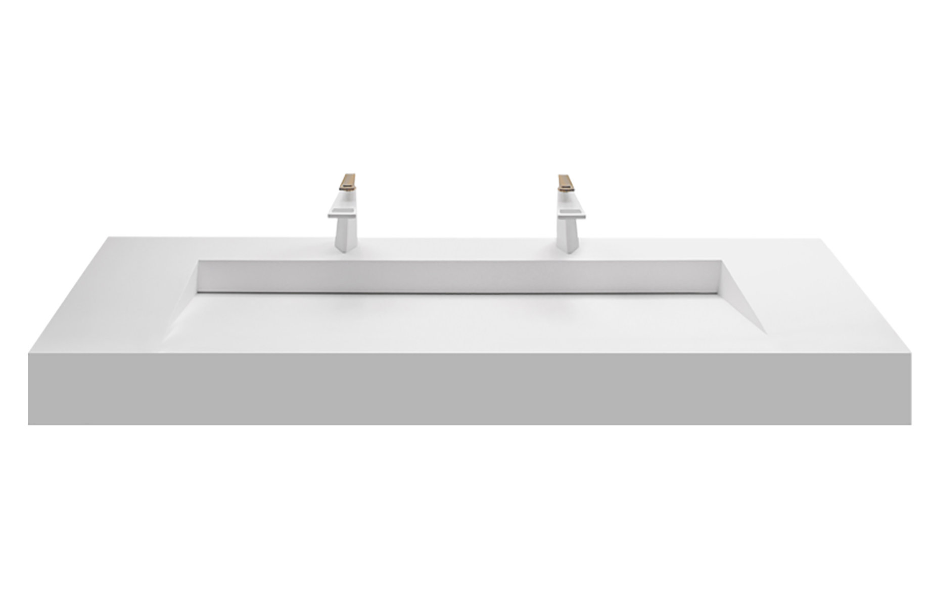 Orren Ellis Boyter Stone Rectangular Wall Mount Bathroom Sink 2 X Faucet Holes 60 L X 19 W Reviews Wayfair