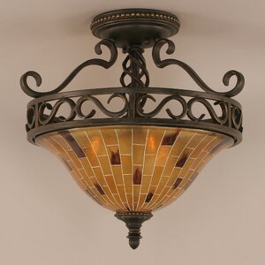 Elegantu00e9 3 Bulb Semi Flush Mount