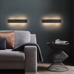schwarze Flur Dielen LED Wand Lampen Design Wohn Schlaf Zimmer Leuchten Schalter