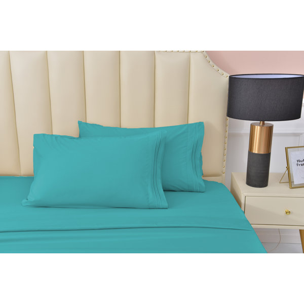 Gorgeous Bedding Select Item & High Deep Pocket 1000 TC US Size Aqua Blue Solid 