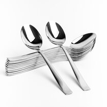 Hespapa 12-Pieces Dessert Spoons 7.09 Stainless Steel Salad Spoon Set Mirror Polished 