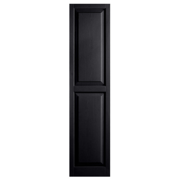 Ekena Millwork 12 in 12 in. W x 1 in. D x 39 in. H 4.2 lbs. Vinyl Raised Panel Shutters in Wicker Set of 2