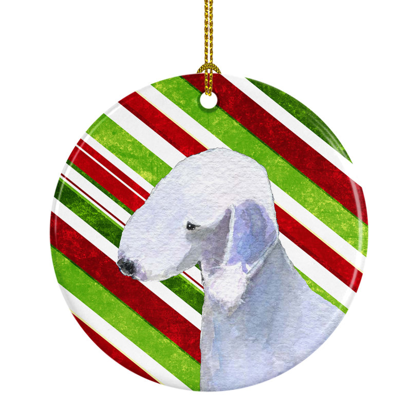 The Holiday Aisle Bedlington Terrier Holiday Christmas Ceramic Hanging Figurine Ornament Wayfair