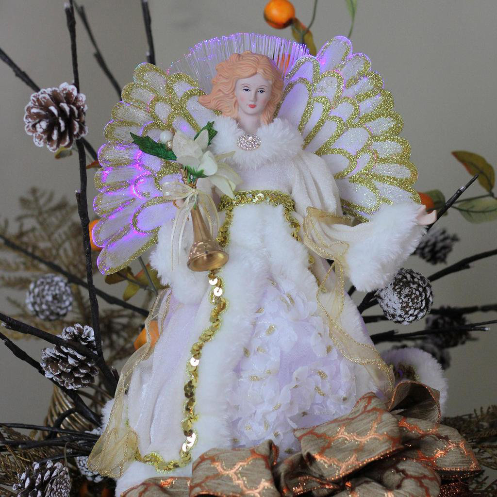 Northlight Lighted B O Fiber Optic Angel In Gown Christmas Tree Topper Reviews Wayfair