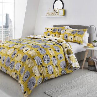 grey and yellow duvet set