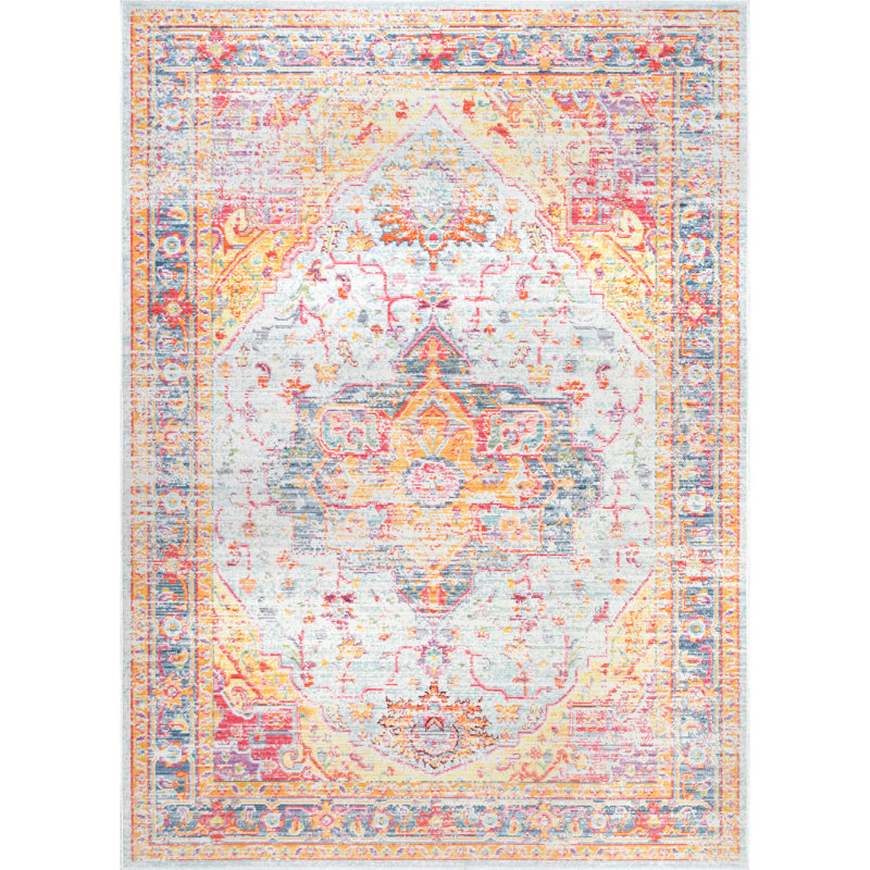 Bloomsbury Market Moore Haven Light Blue Red Yellow Area Rug Reviews Wayfair