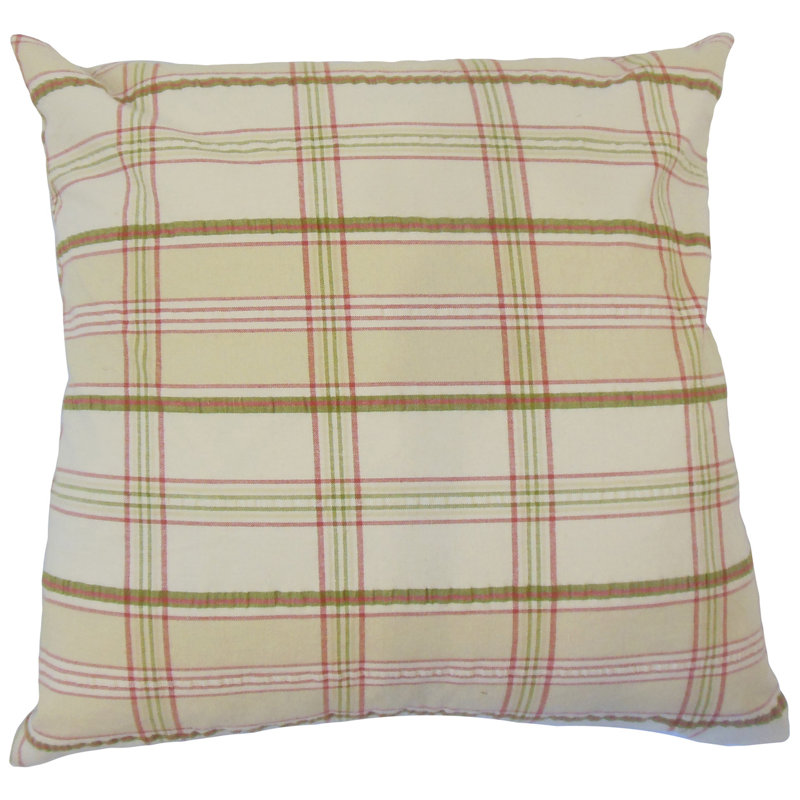 August Grove Jacobsen Plaid Down Filled 100 Cotton Throw Pillow Wayfair