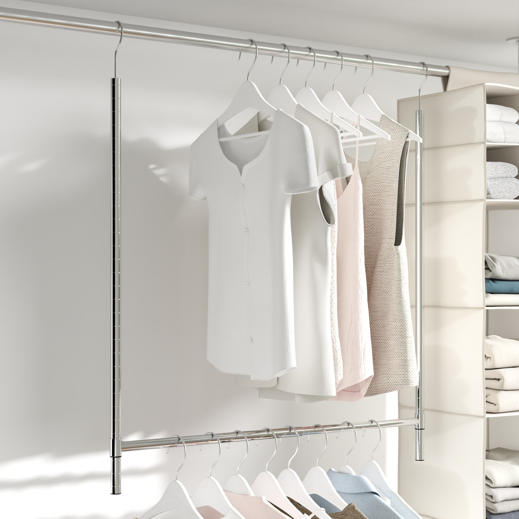 Project Tidy Erwin Adjustable Hanging Closet Rod Reviews Wayfair