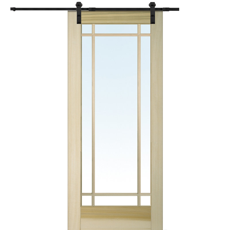 Verona Home Design Glass Barn Door With Installation Hardware Kit