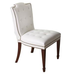 Be Seated in Chic Comfort Atlanta Genuine Leather Upholstered Dining Chair by Global Views