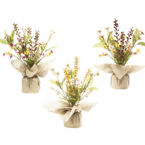 Autumn Spike Floral Arrangements in Burlap (Set of 6)