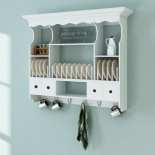 Wooden Wall Mounted Plate Rack Wayfair Co Uk Plate Rack
