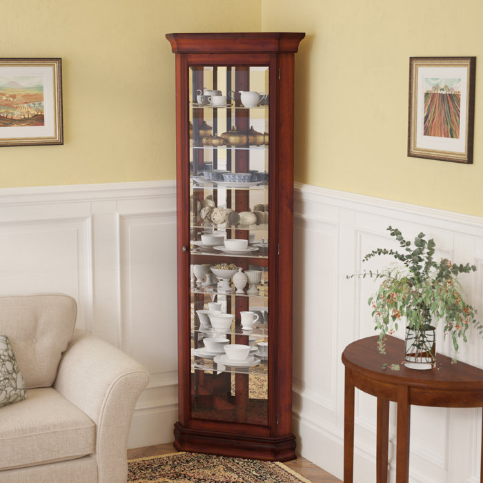 Darby Home Co Nancy Lighted Corner Curio Cabinet Reviews