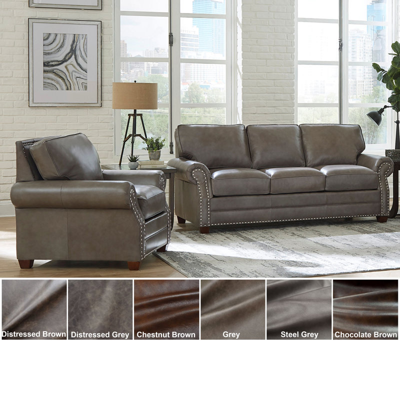 Canora Grey Pedigo 2 Piece Leather Sleeper Living Room Set Wayfair