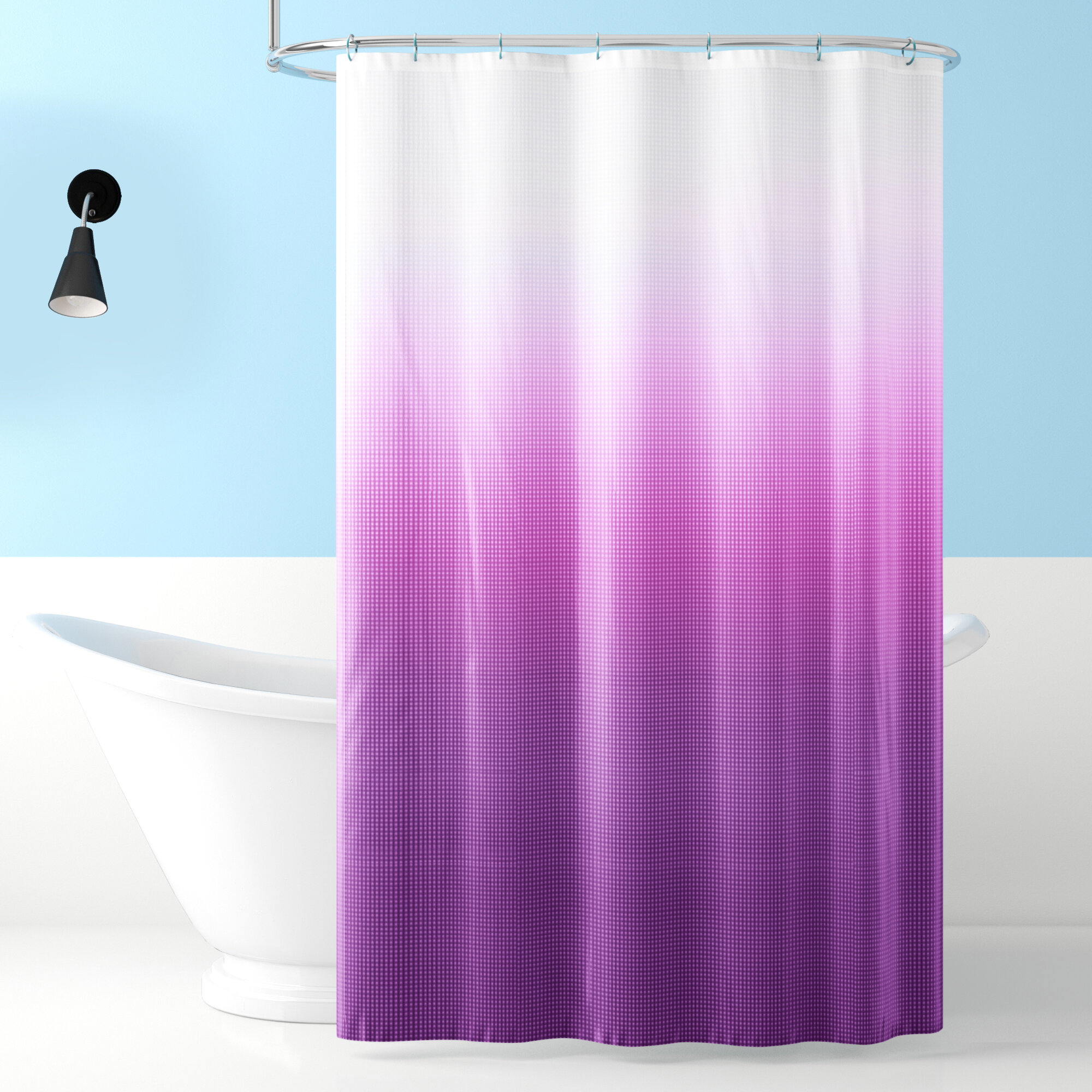 3D Purple Flowers 45 Shower Curtain Waterproof Fiber Bathroom Windows Toilet 