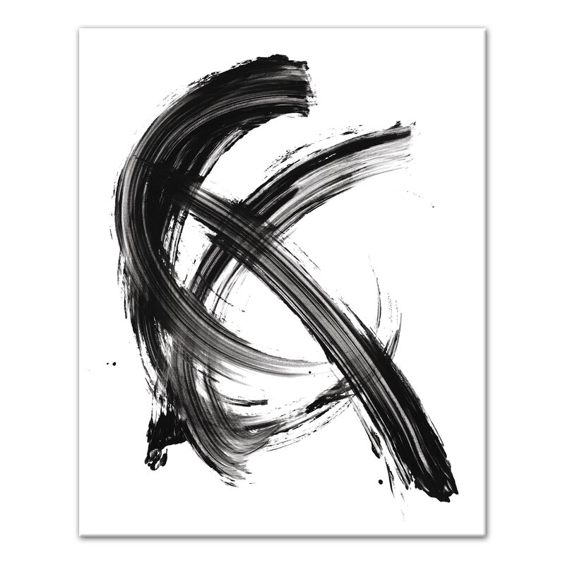 Wrought Studio Black Brush Strokes Print On Canvas Wayfair