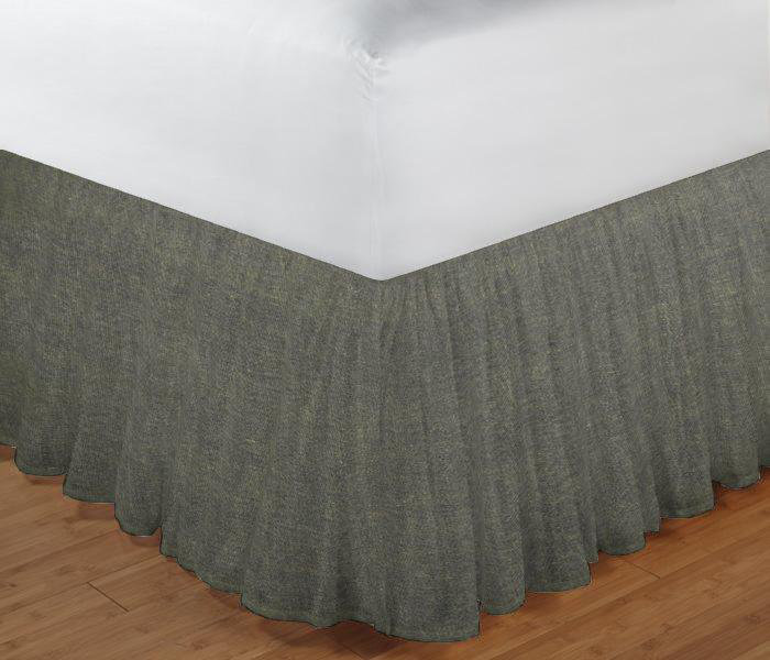 Patch Magic Blue Dark Chambray 18" Bed Skirt Wayfair