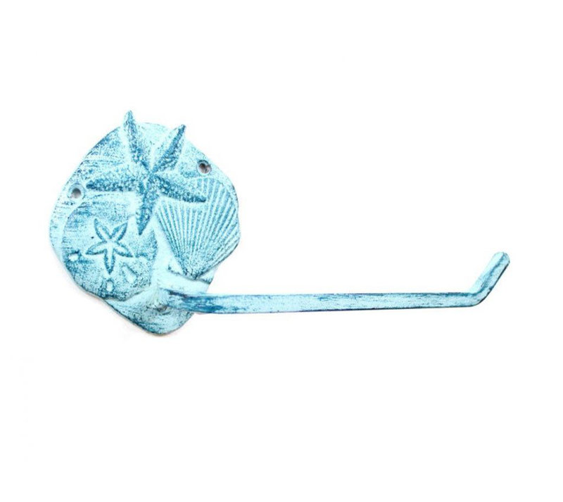 Handcrafted Nautical Decor Cast Iron Shell Sand Dollar Starfish Wall Mount Toilet Paper Holder Reviews Wayfair