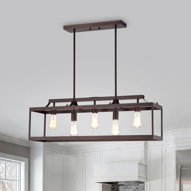 Gracie Oaks Hafwen 5 Light Kitchen Island Rectangle Pendant Reviews Wayfair