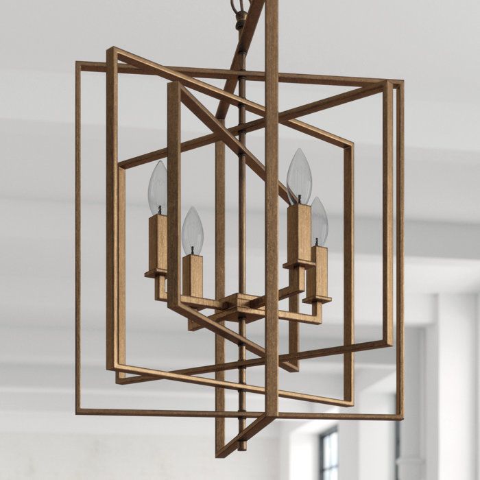 Mercury Row Yarnell 4 Light Candle Style Geometric Chandelier