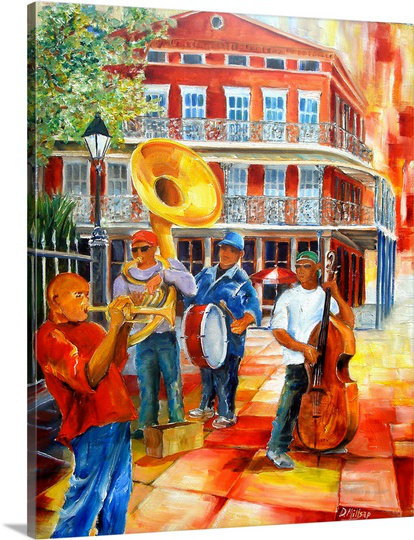 Canvas On Demand Jackson Square Brass Band By Diane Millsap