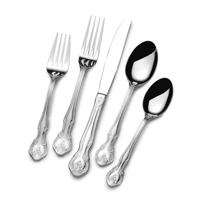St. James Napoleon Bead 18/10 Stainless Steel 65pc  Flatware Set - Service for 12