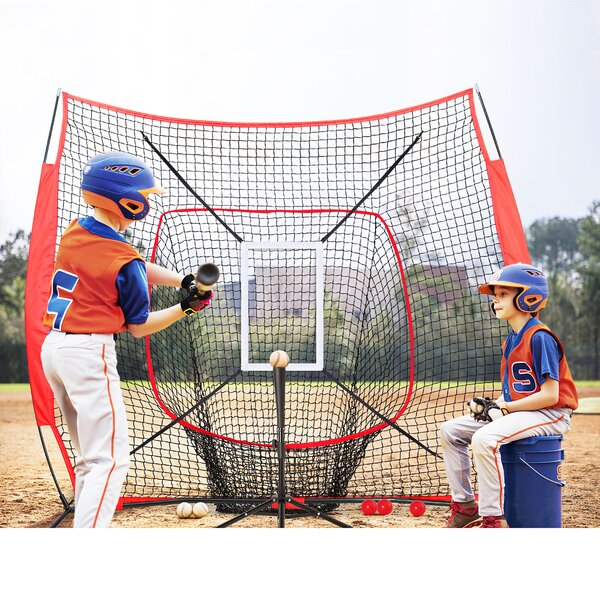 VIVOHOME Softball Baseball Net Pitching Teeball Batting Strike Zone Practice Kit 