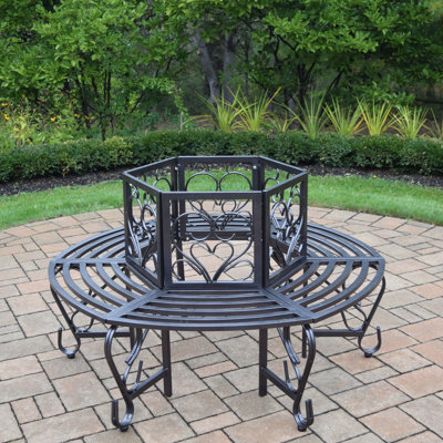 Scroll Tubular Iron Tree Bench Oakland Living