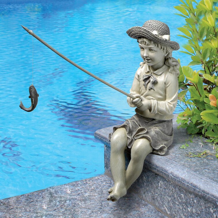 Large Fish Trout on Base Statue Decoration Sculpture