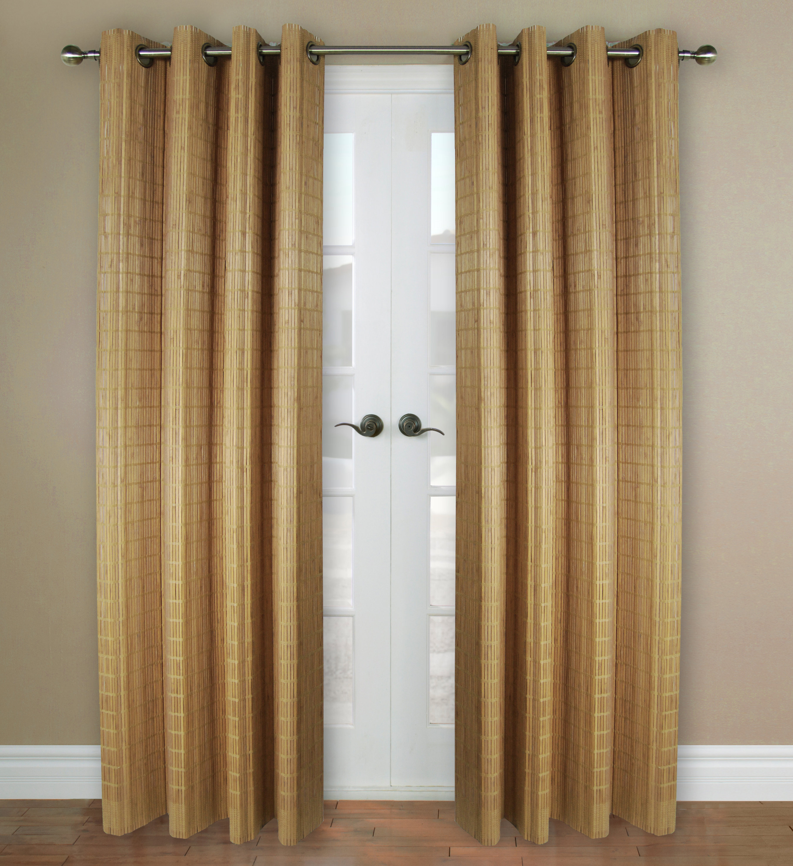 Winston Porter Allicia Bamboo Rayon Striped Semi Sheer Grommet