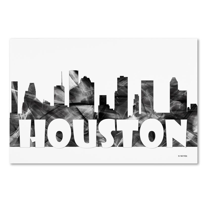Trademark Art Houston Texas Skyline Bg 2 Graphic Art On Wrapped
