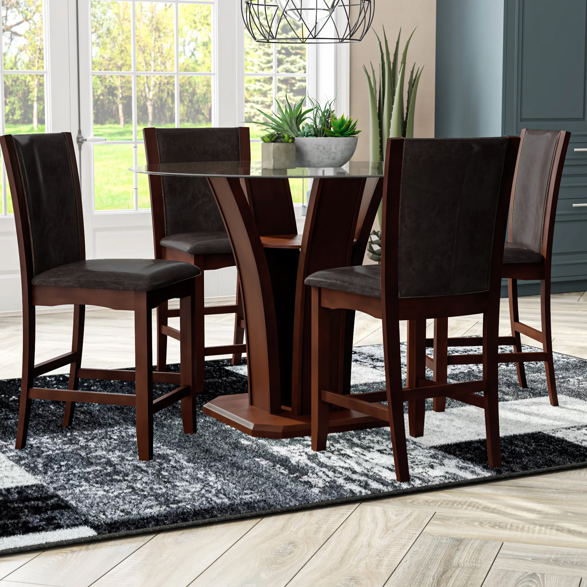 Latitude Run® Herculis 5 Piece Counter Height Dining Set & Reviews 