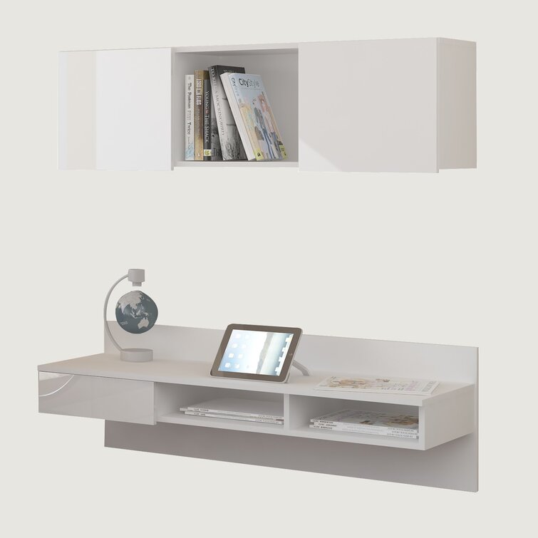 amon floating desk with hutch