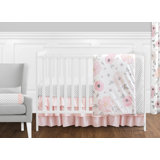 blush floral crib bedding