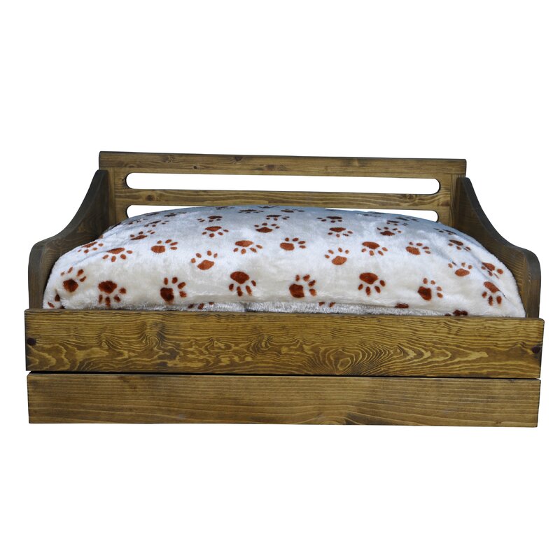 wooden dog bed