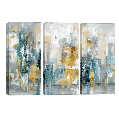 'City Views II' Painting Multi-Piece Image on Wapped Canvas Wade Logan Size: 101.6cm H x 152.4cm W x 1.91cm D