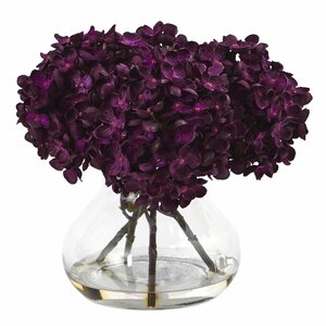 Paulette Hydrangea Silk Arrangement in Vase