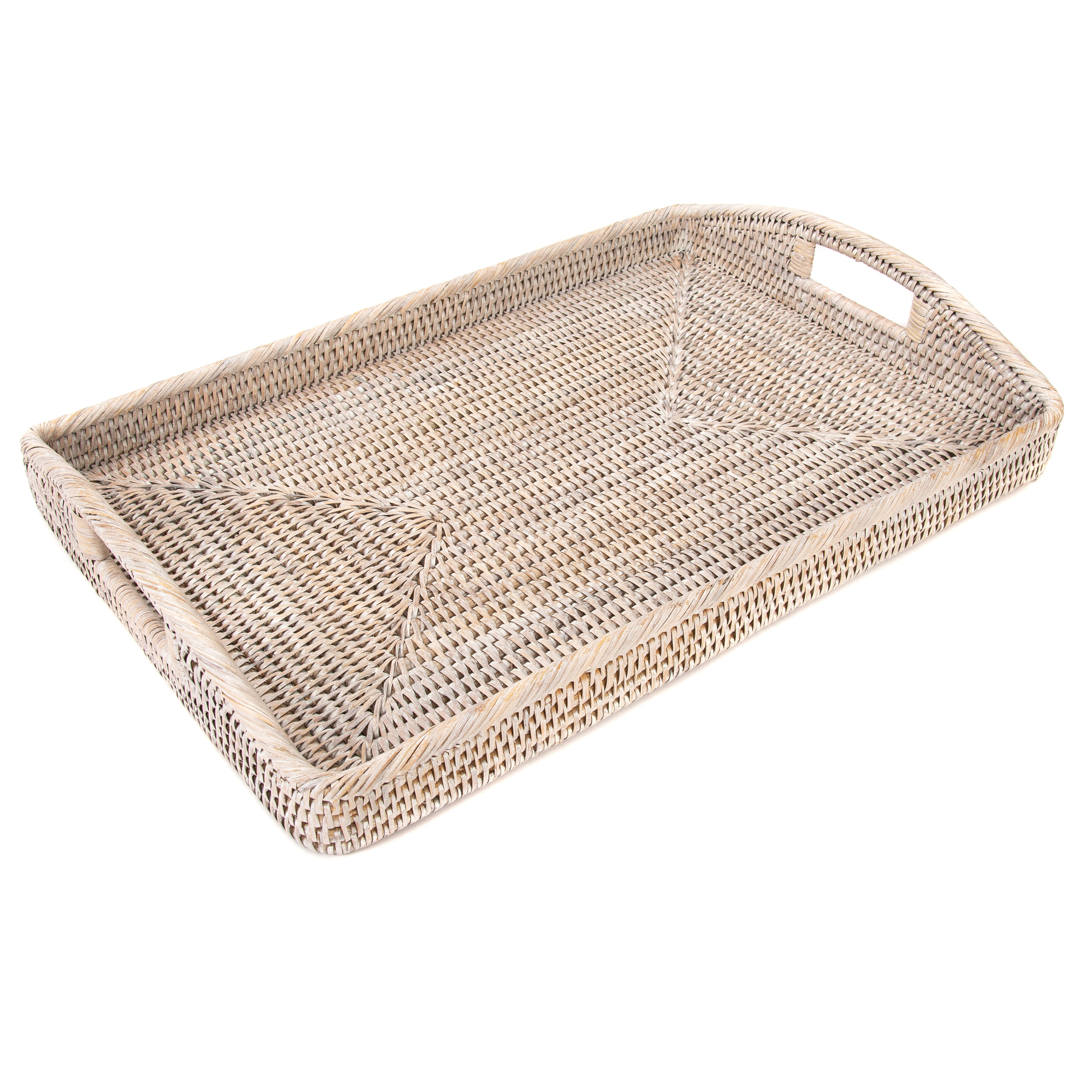 rattan serving tray