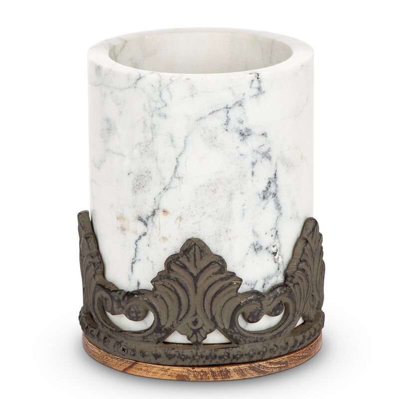 TGGC Antiquity Marble Wood Utensil Holder | Wayfair