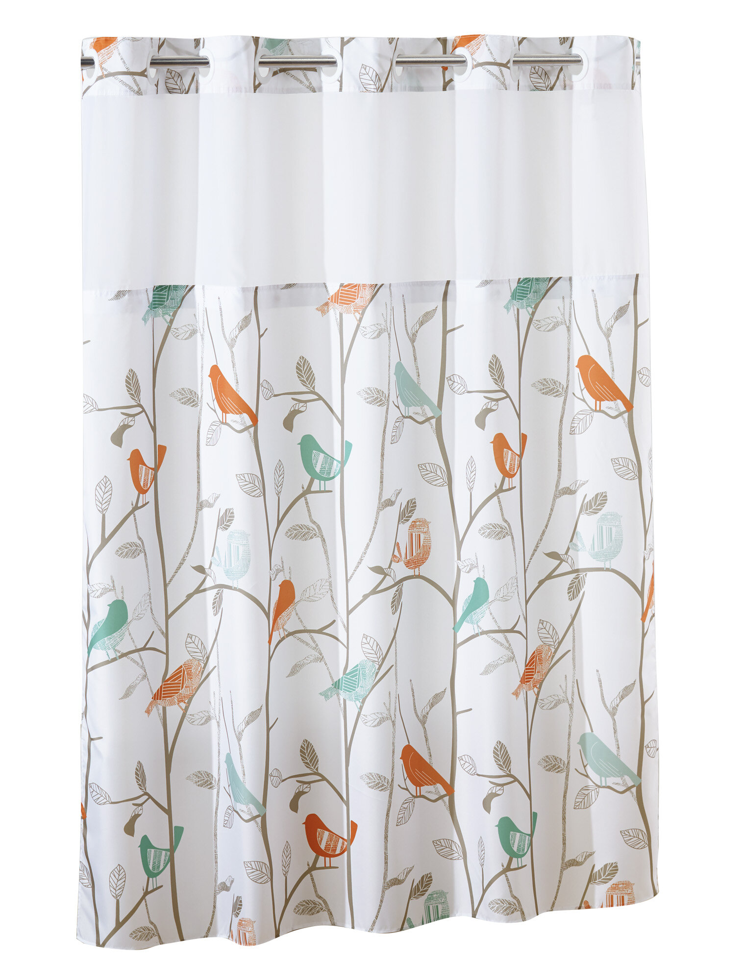 hookless shower curtain scandiary with peva liner multi colored